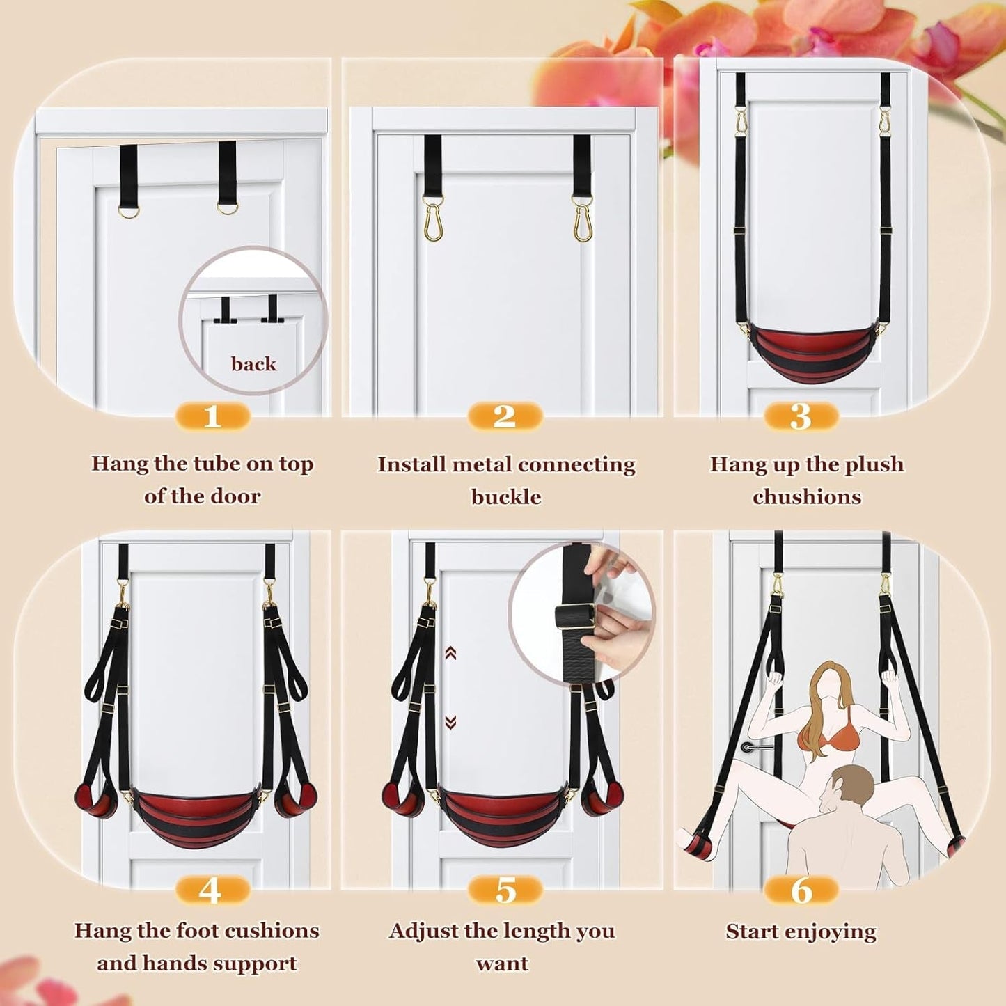 CrimsonLock Door & Thigh Restraints Sex Swing
