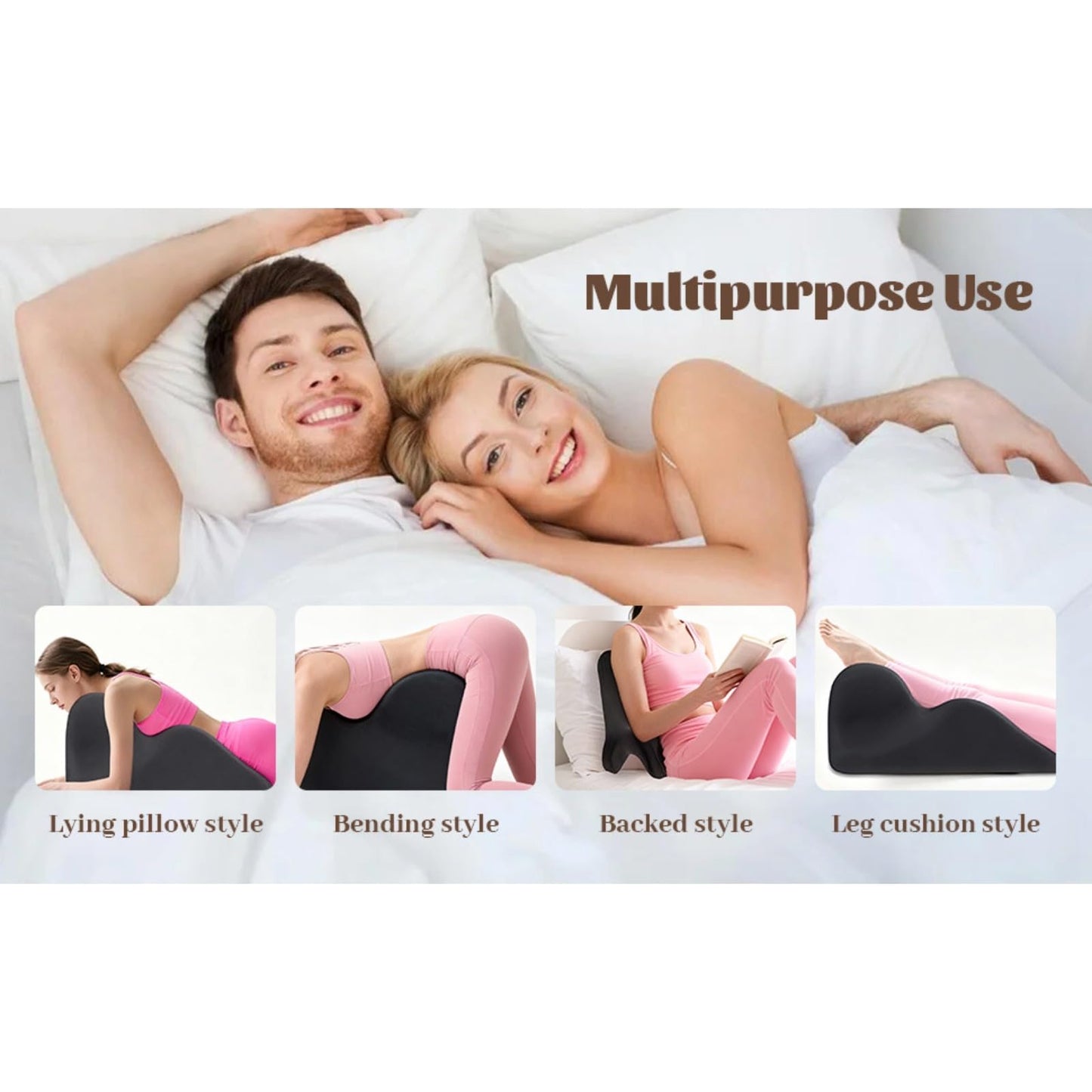 Grey Couples Intimate Support Wedge Pillow