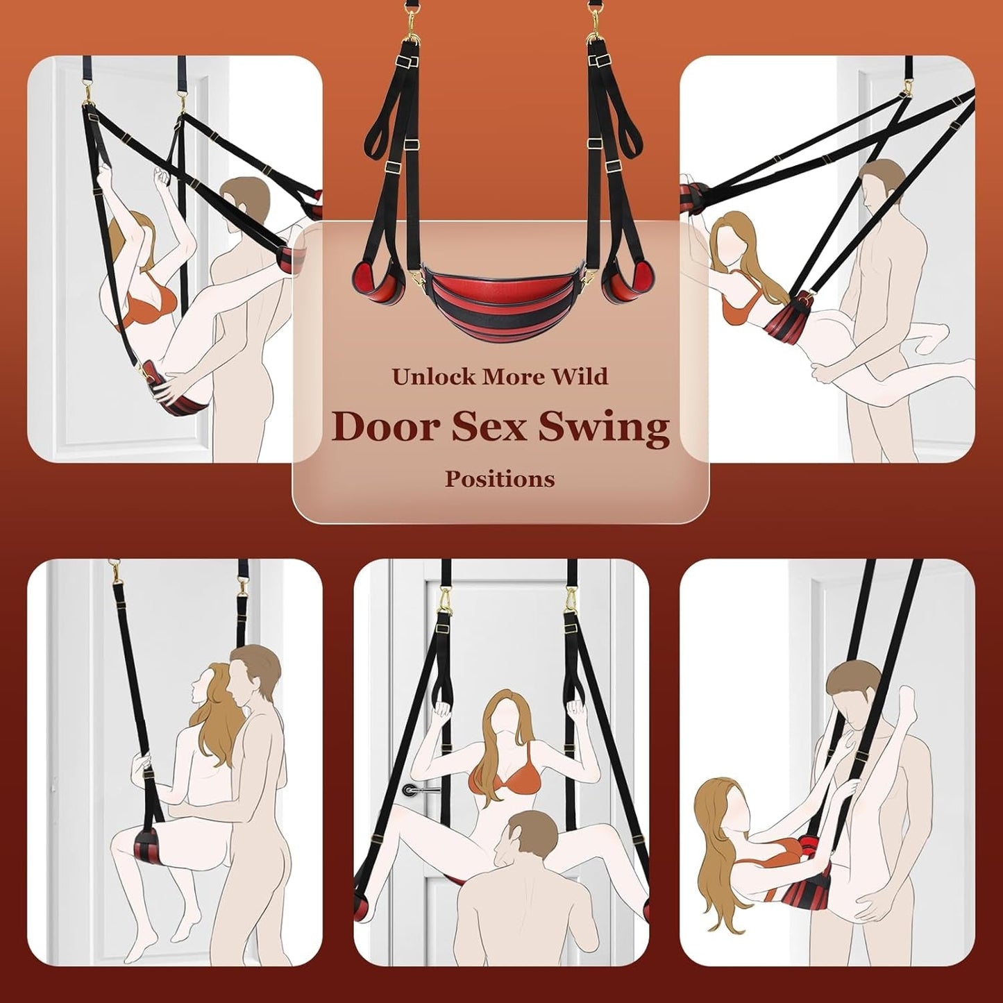 CrimsonLock Door & Thigh Restraints Sex Swing