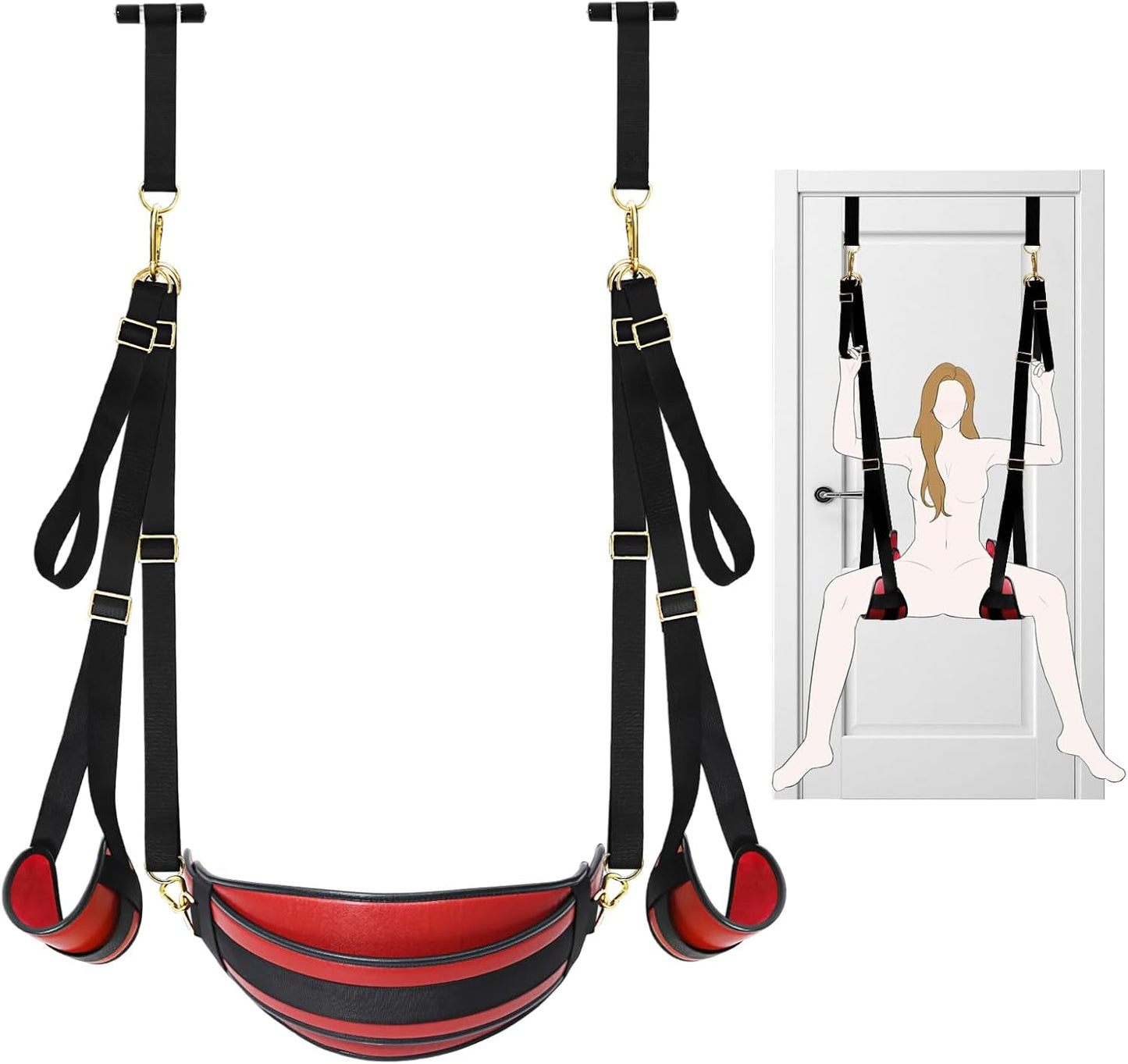 CrimsonLock Door & Thigh Restraints Sex Swing