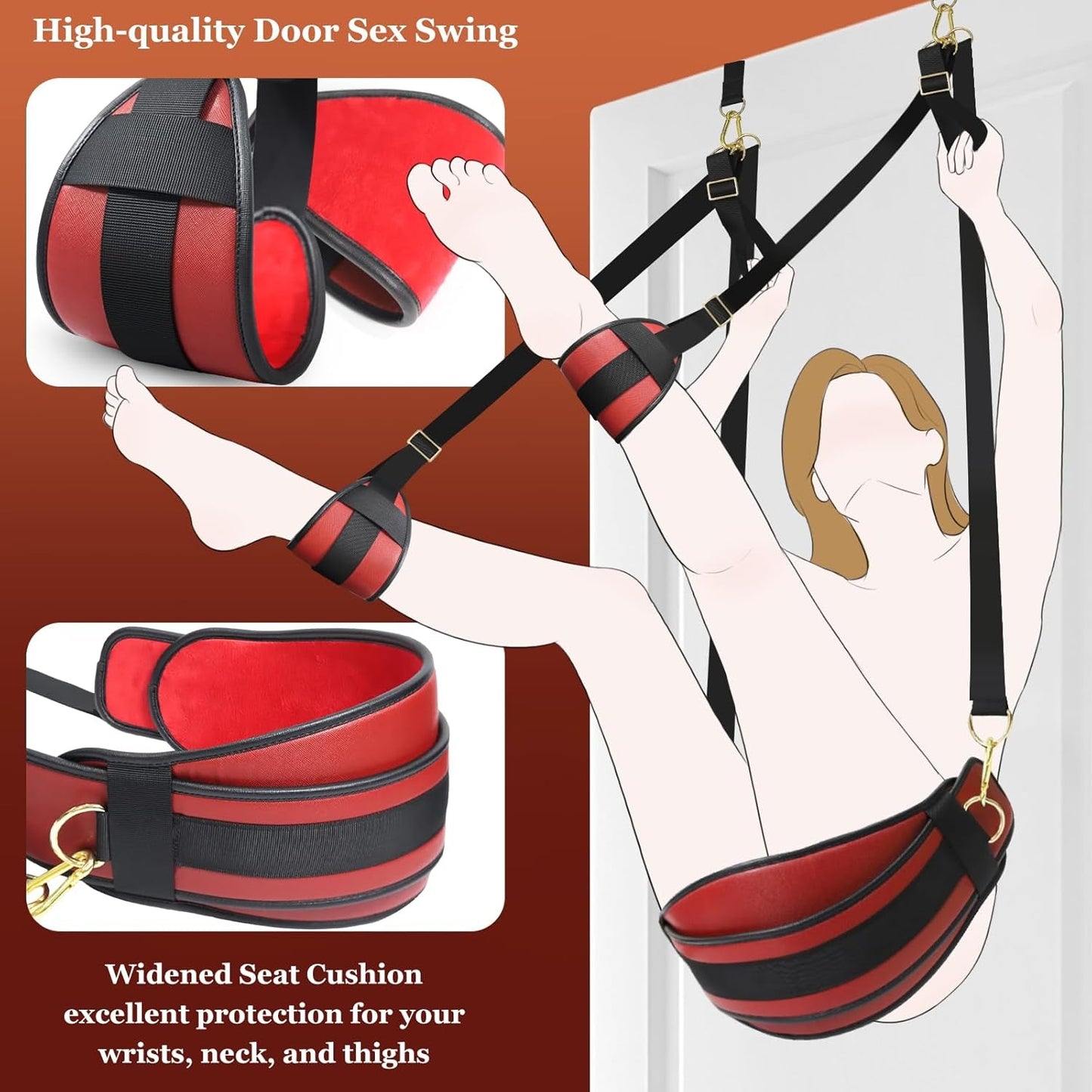 CrimsonLock Door & Thigh Restraints Sex Swing
