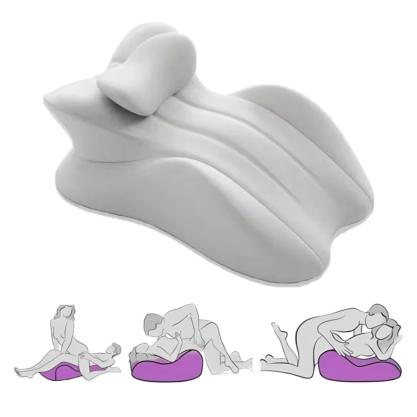 Grey Couples Intimate Support Wedge Pillow