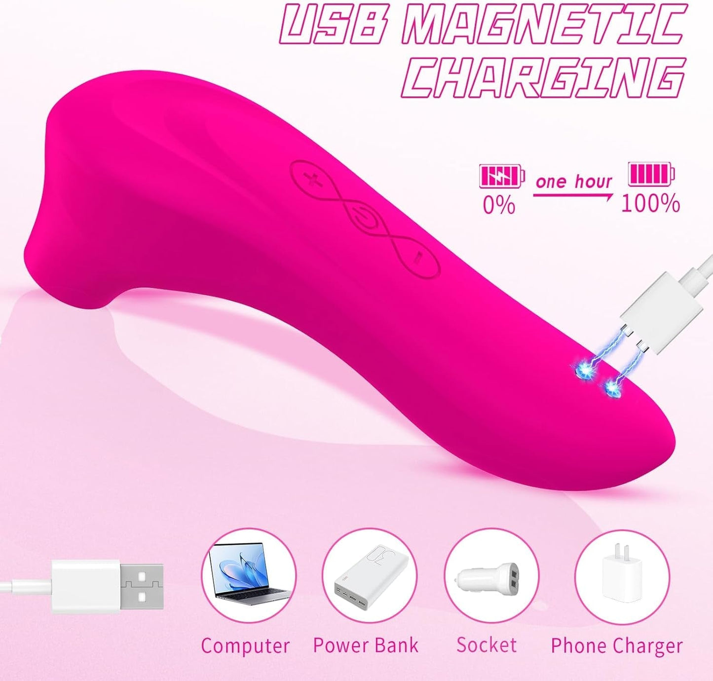 StellarBlush Mini Wand Suction Vibrator | 10 Modes
