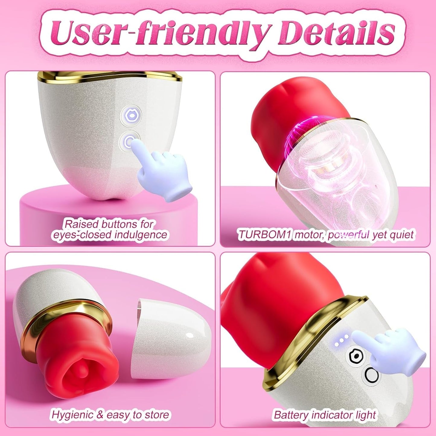 RoseAura 3-in-1 Rose Suction Tongue Vibrator