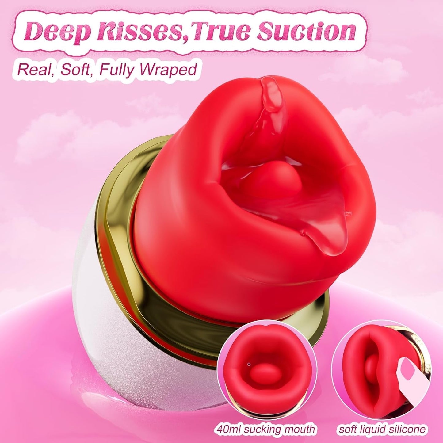 RoseAura 3-in-1 Rose Suction Tongue Vibrator